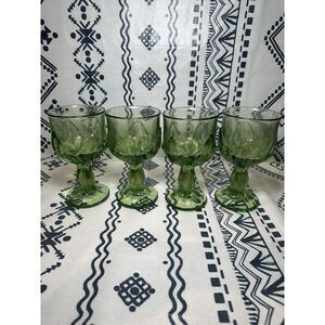 Tiffin Franciscan‎ ''Cabaret'' Goblet Green Wine Glass Set Of 4